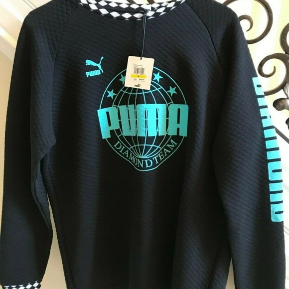 SOLD!! NWT $95 Puma Diamond Team Crew Sweatshirt M - Picture 3 of 8